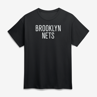 Men's Logo Athletic Black Brooklyn Nets Wordmark T-Shirt