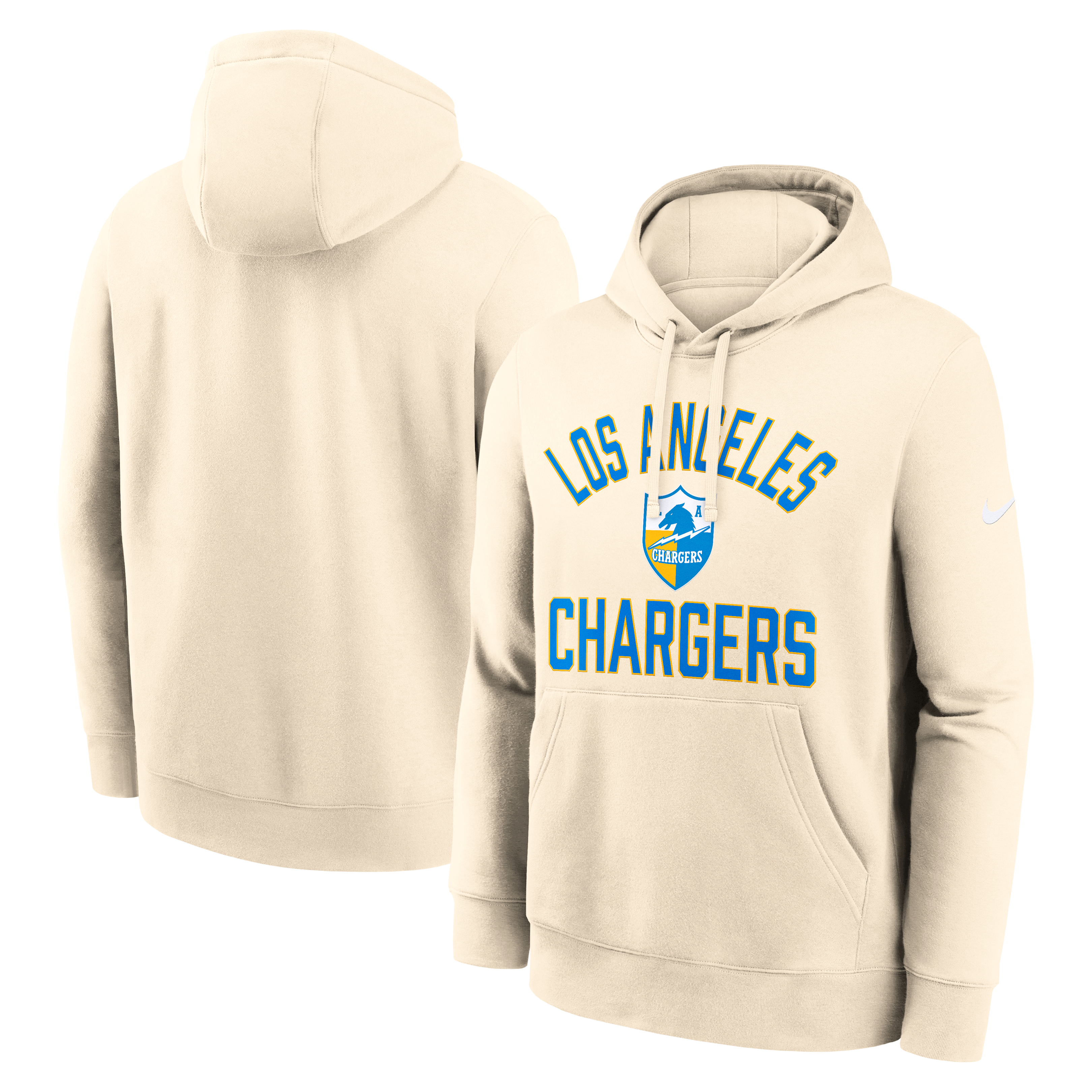 Men's Nike Cream Los Angeles Chargers Vintage Club Pullover Hoodie