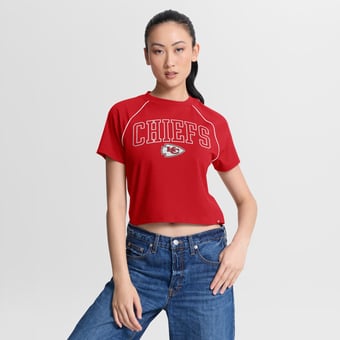 Women's Fanatics Red Kansas City Chiefs Offensive Scheme Raglan Tri-Blend Cropped Top