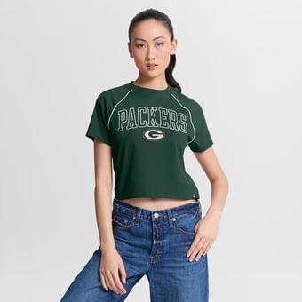 Women's Fanatics Green Green Bay Packers Offensive Scheme Raglan Tri-Blend Cropped Top