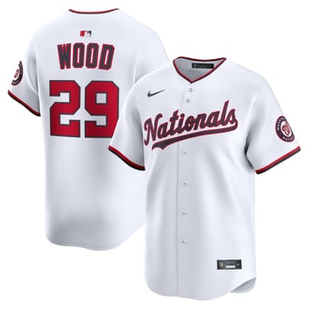 Men's Nike James Wood White Washington Nationals Home Limited Jersey