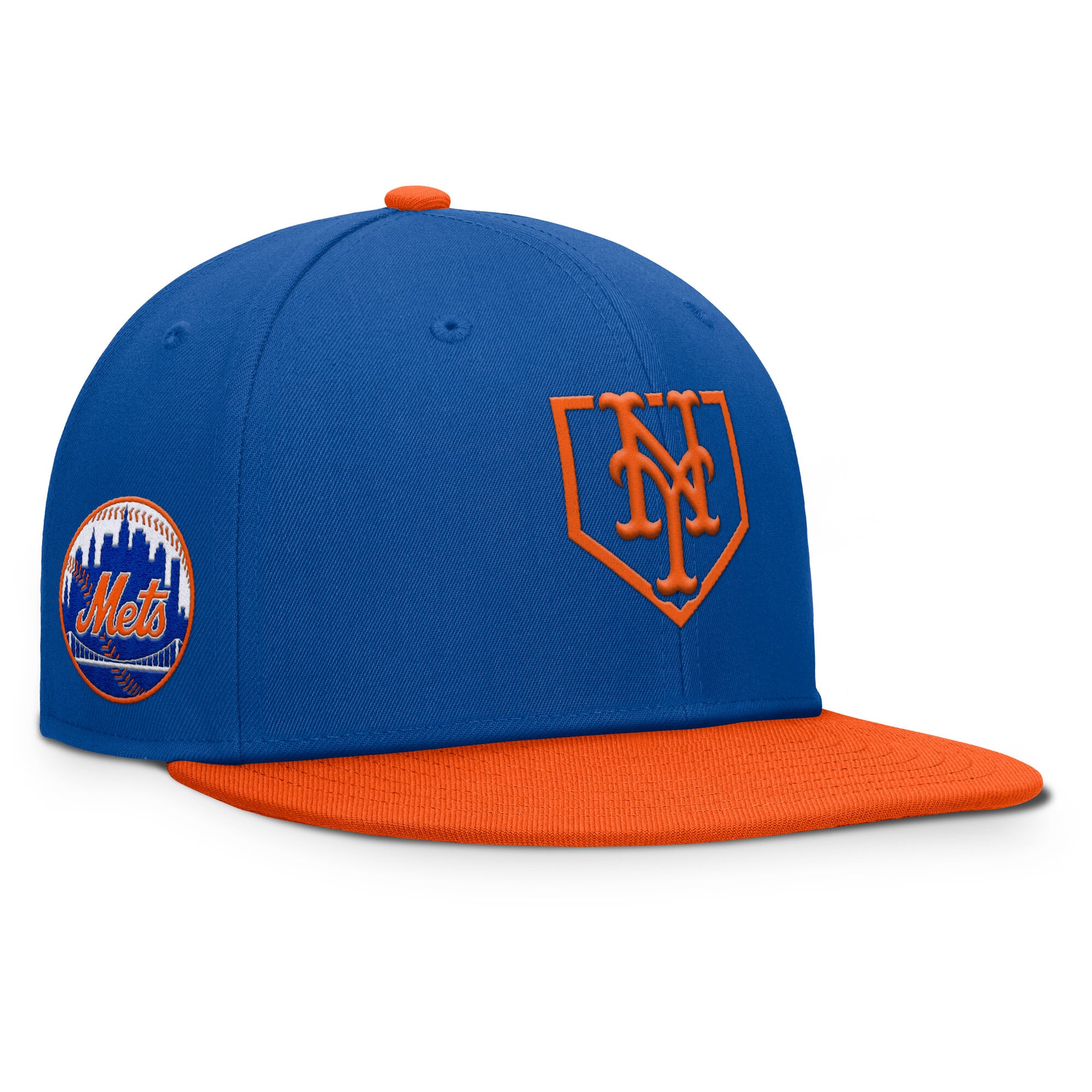Men's Fanatics Royal/Orange New York Mets Batter's Box Snapback Hat