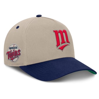 Men's Fanatics Khaki/Navy Minnesota Twins Veteran A-Frame Adjustable Hat