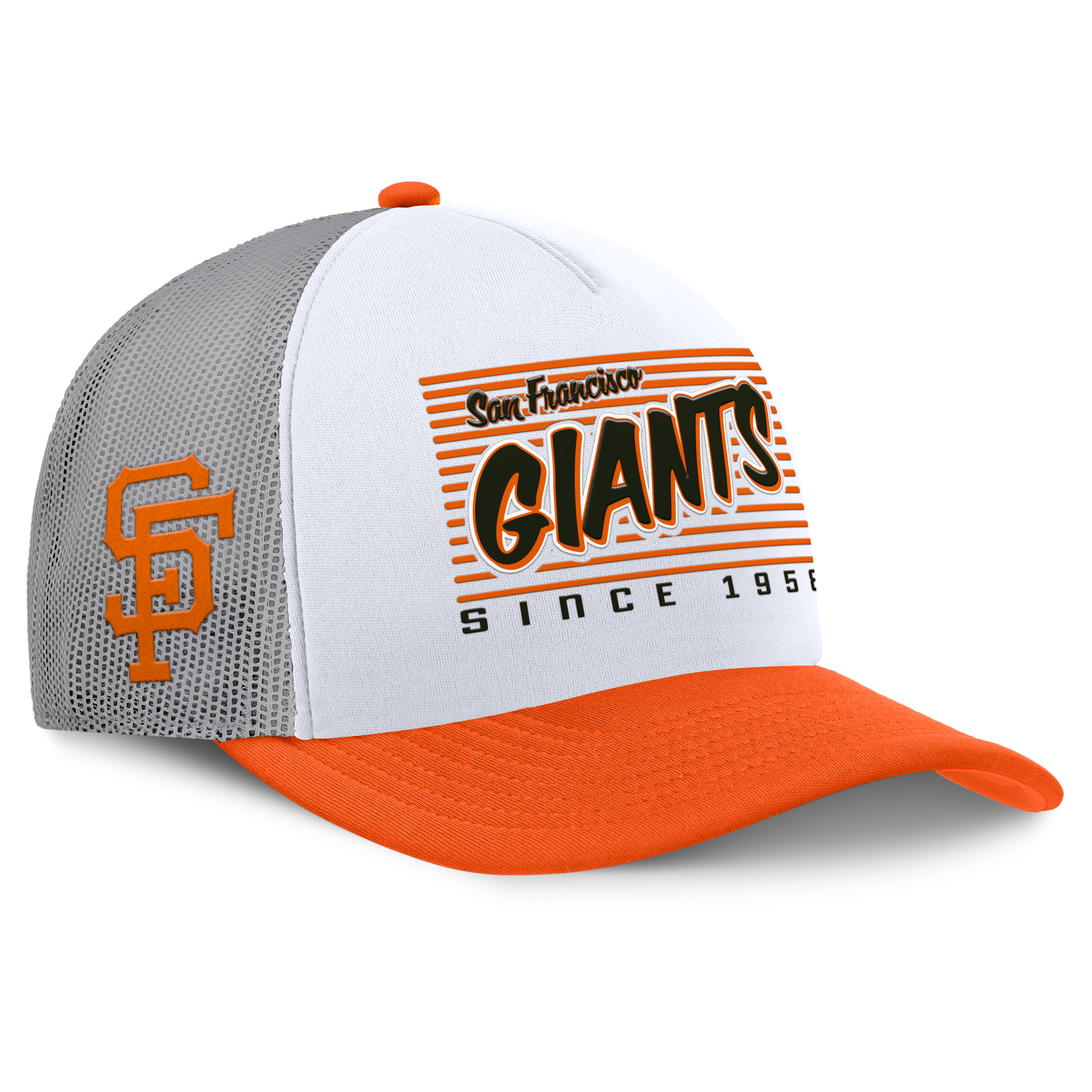 Men's Fanatics White/Orange San Francisco Giants On Deck A-Frame Snapback Hat