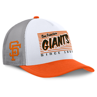 Men's Fanatics White/Orange San Francisco Giants On Deck A-Frame Snapback Hat