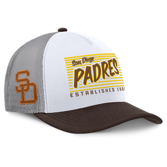 Men's Fanatics White/Brown San Diego Padres On Deck A-Frame Snapback Hat