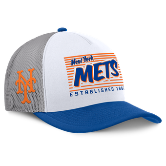 Men's Fanatics White/Royal New York Mets On Deck A-Frame Snapback Hat