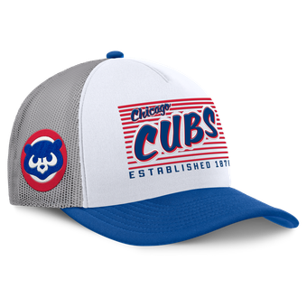 Men's Fanatics White/Royal Chicago Cubs On Deck A-Frame Snapback Hat