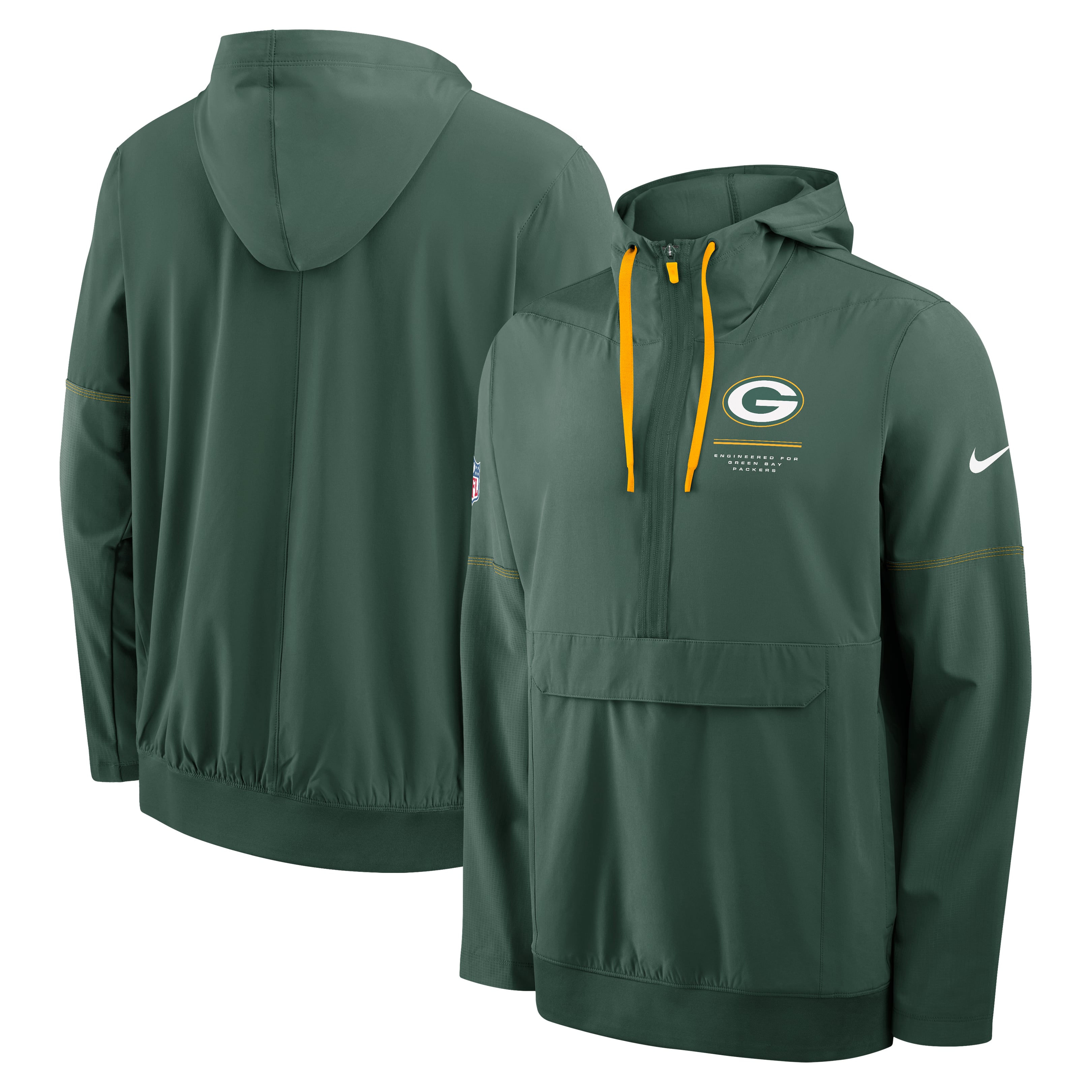 Men’s Nike Green Green Bay Packers Sideline Logo Glory Anorak Half-Zip Hooded Jacket Men’s Nike Green Green Bay Packers Sideline Logo Glory Anorak Half-Zip Hooded Jacket