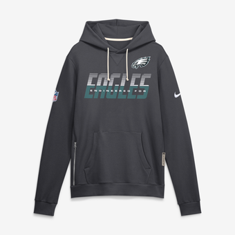 Men's Nike Charcoal Philadelphia Eagles Sideline Standard Issue Top Prospect Dri-FIT Hoodie