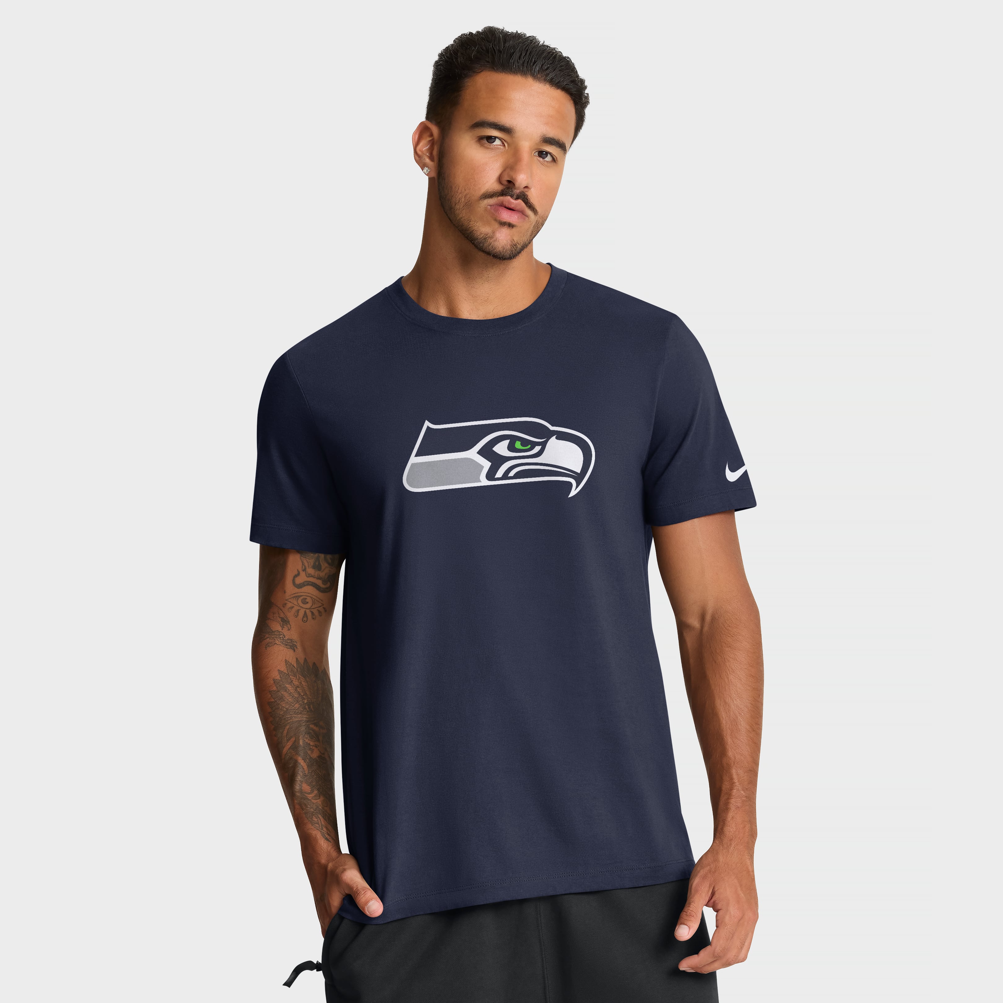 Men's Nike College Navy Seattle Seahawks Essential Logo T-Shirt