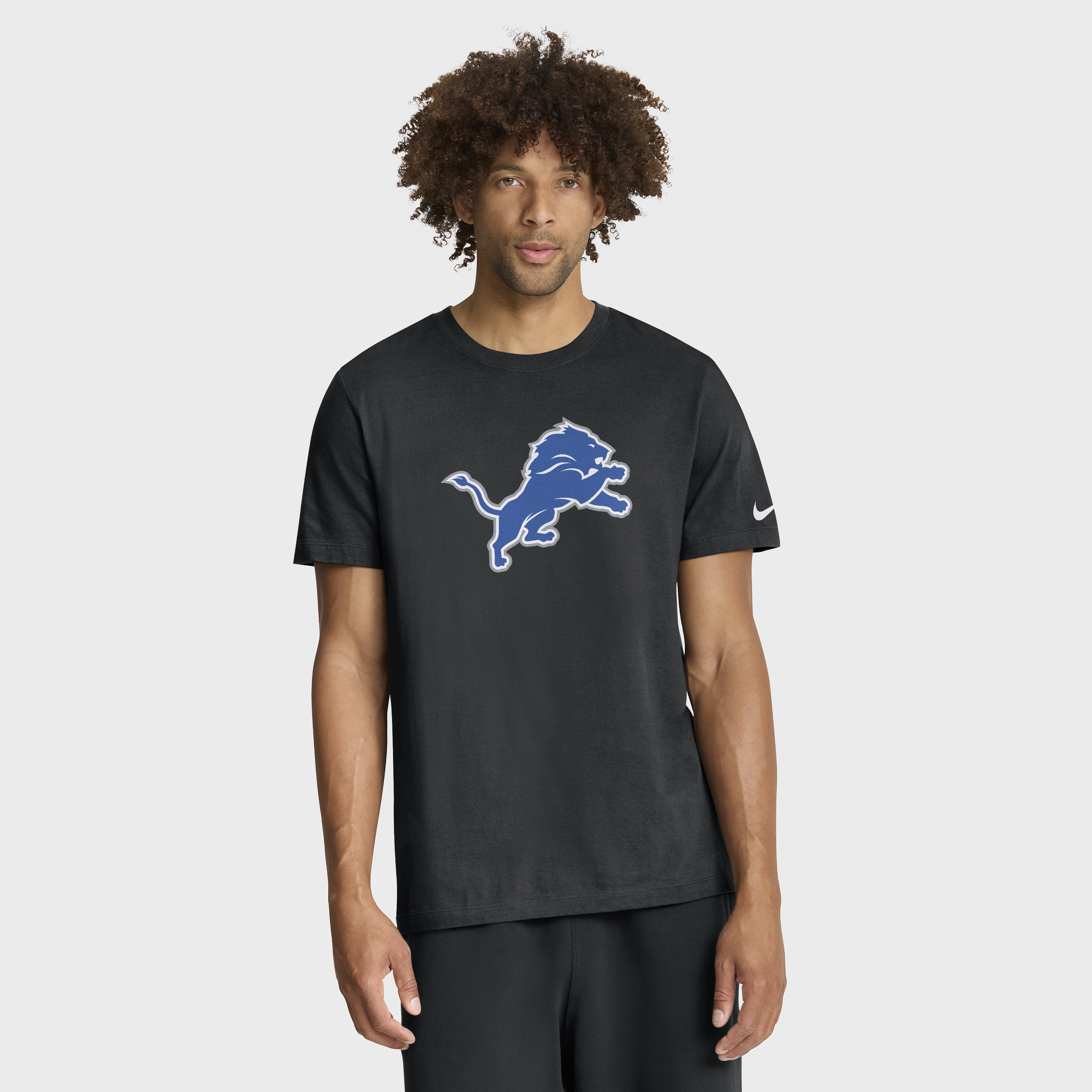 Men's Nike Black Detroit Lions Essential Logo T-Shirt