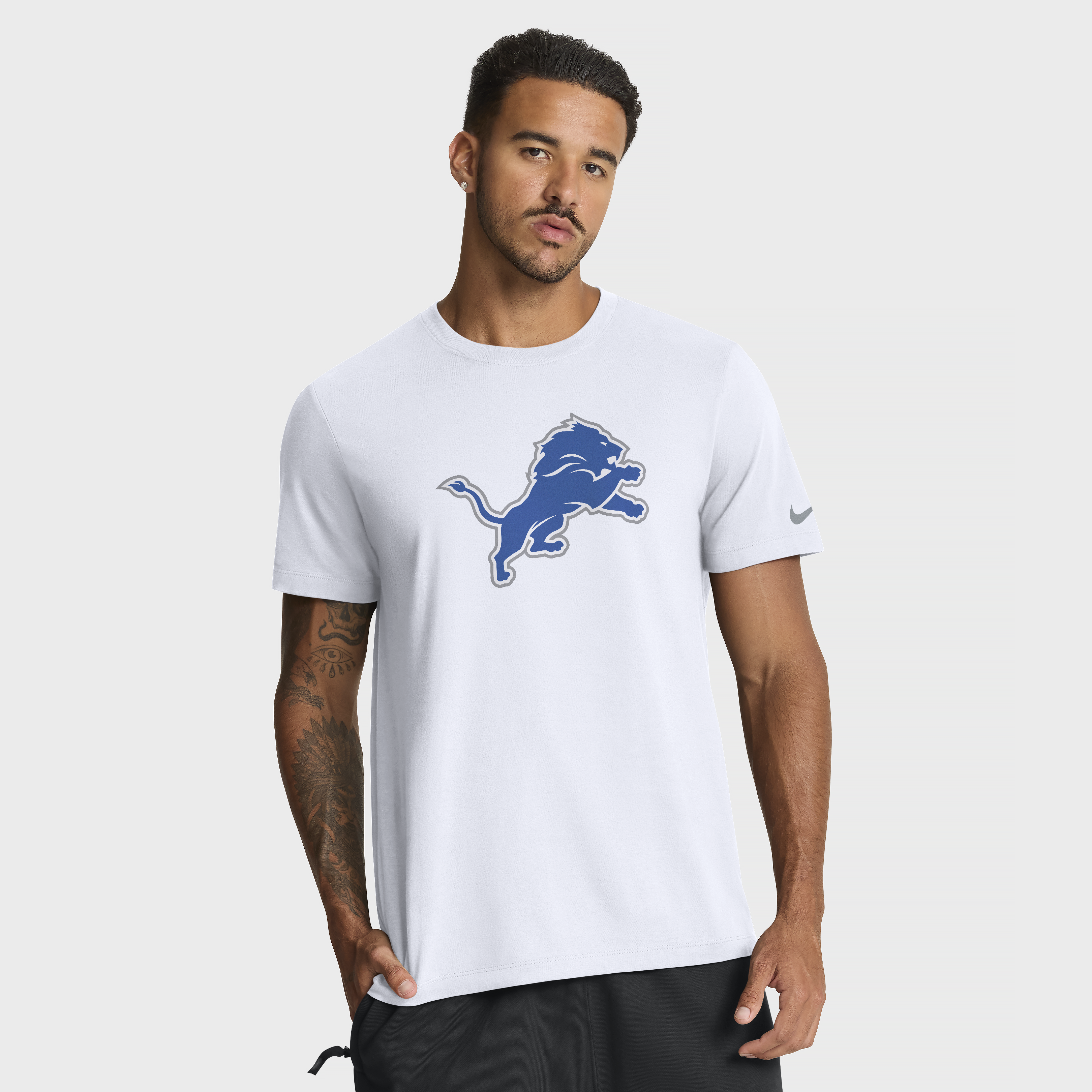 Men's Nike White Detroit Lions Essential Logo T-Shirt