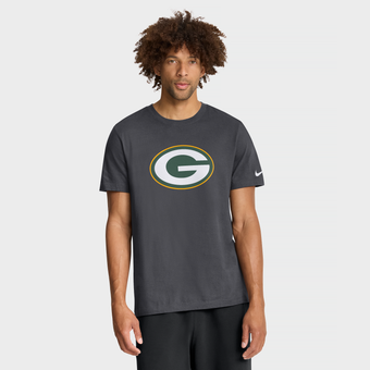 Men's Nike Anthracite Green Bay Packers Essential Logo T-Shirt