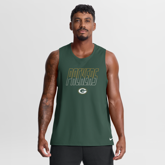 Men's Nike Green Green Bay Packers Kickoff Miler Dri-FIT Tank? Top
