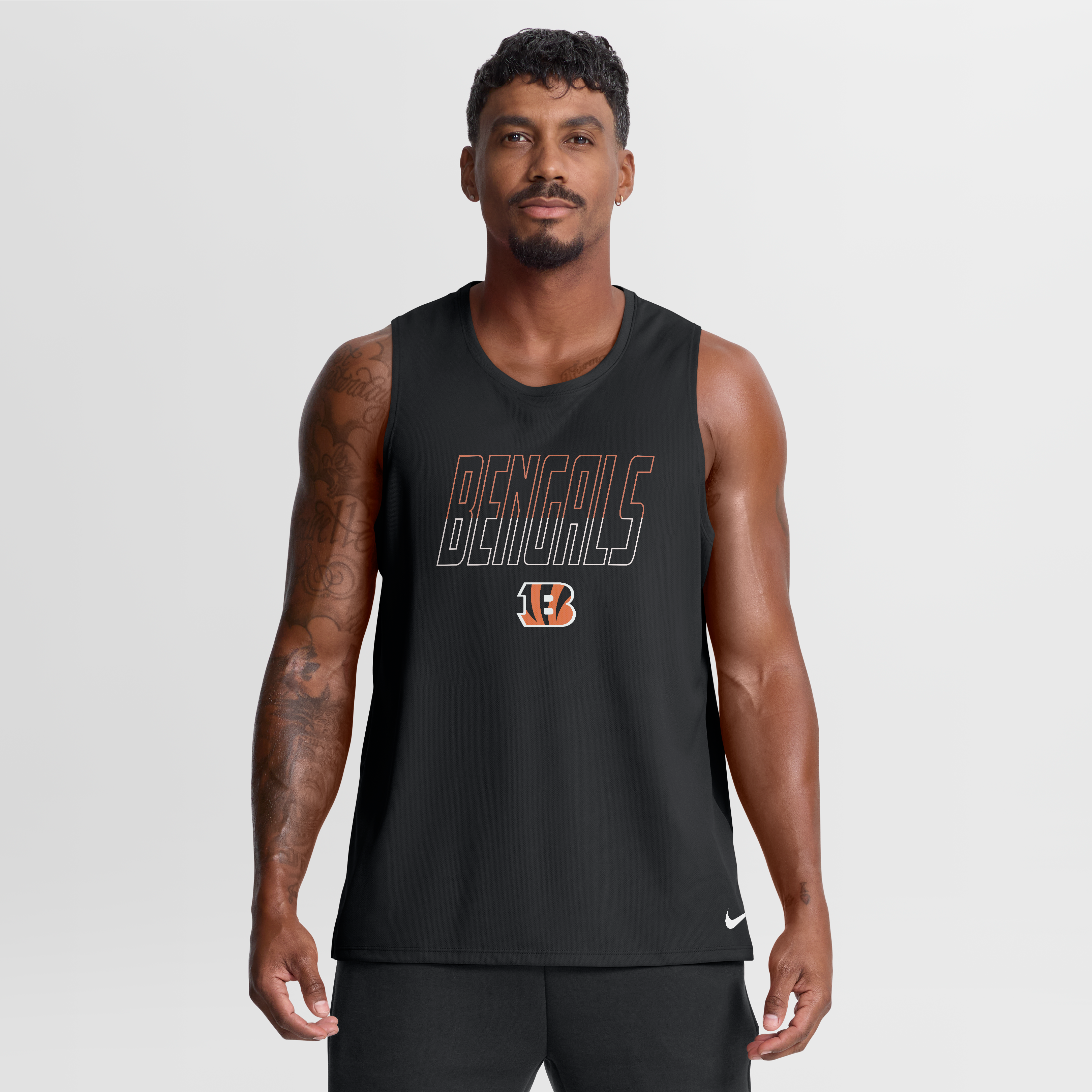 Men’s Nike Black Cincinnati Bengals Kickoff Miler Dri-FIT Tank Top