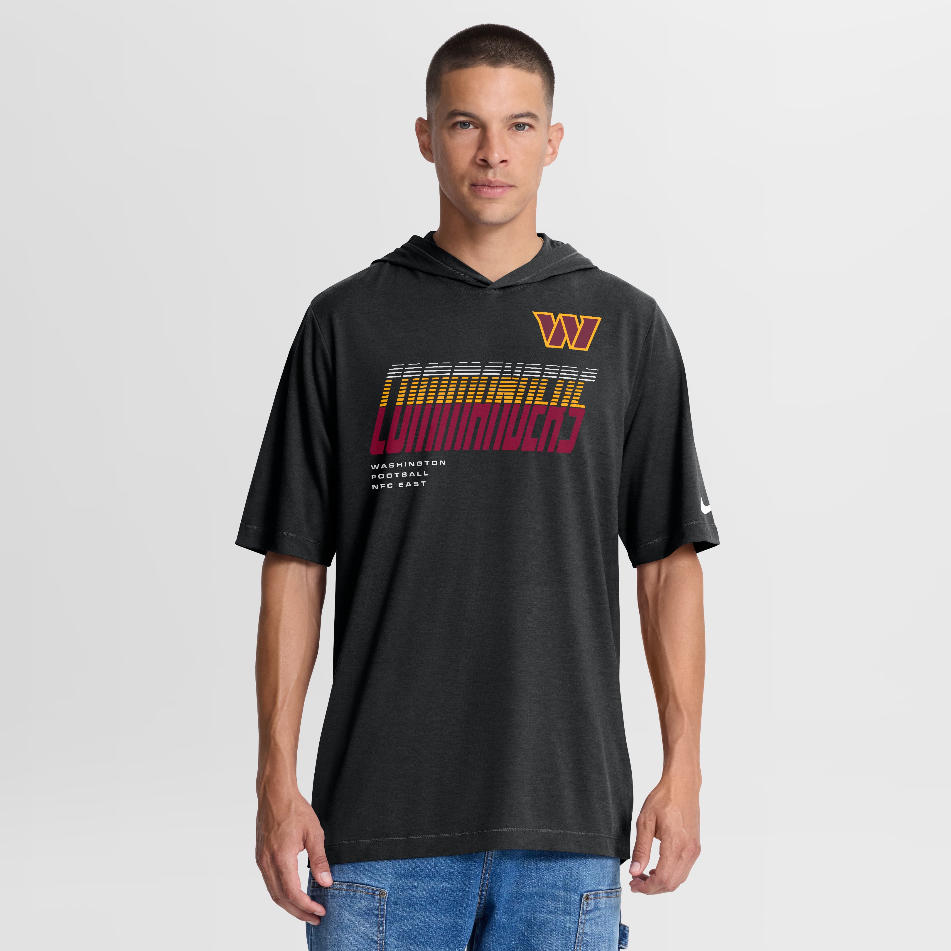 Men's Nike Black Washington Commanders Tri-Blend Hooded T-Shirt