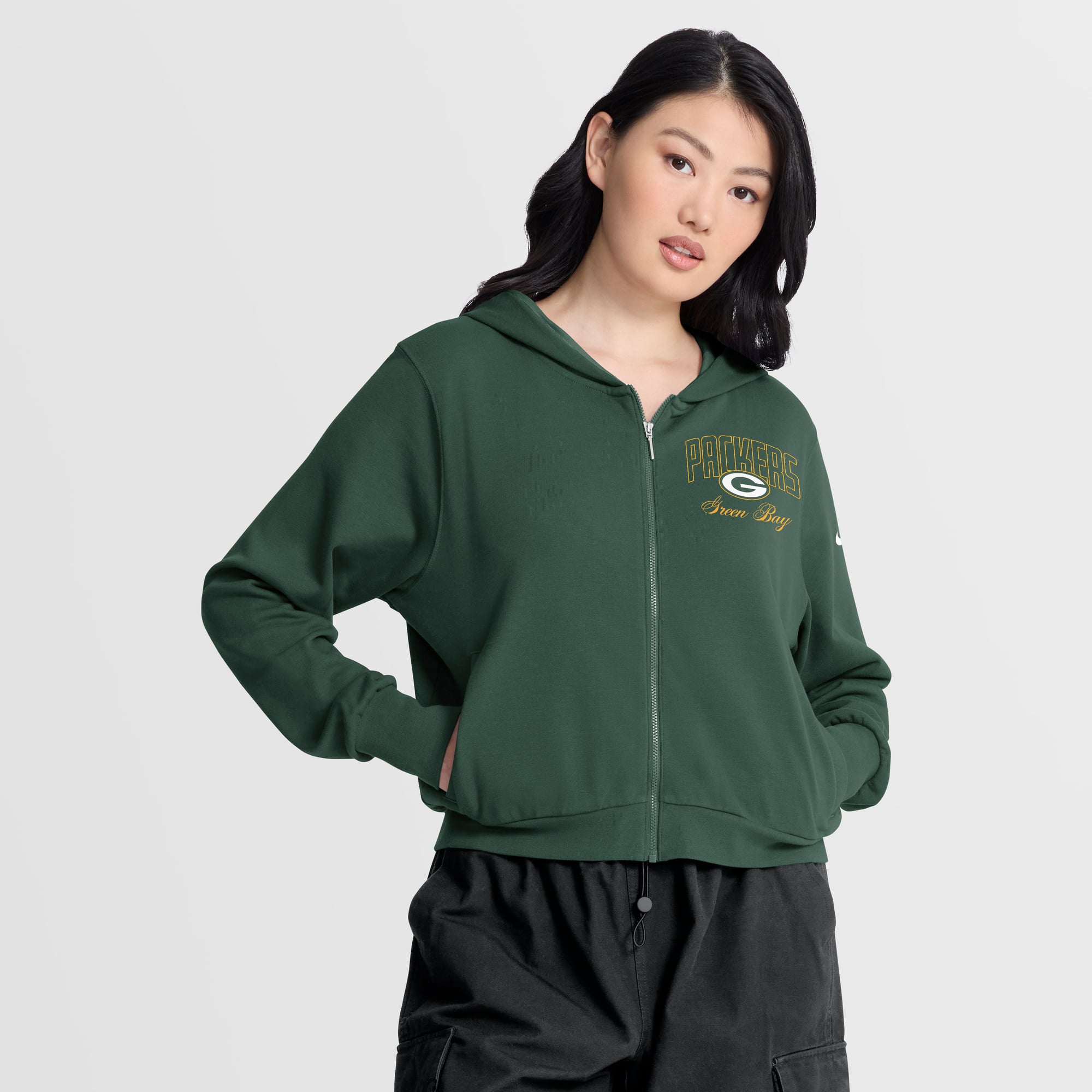 Women's Nike Green Green Bay Packers Primetime Full-Zip Hoodie