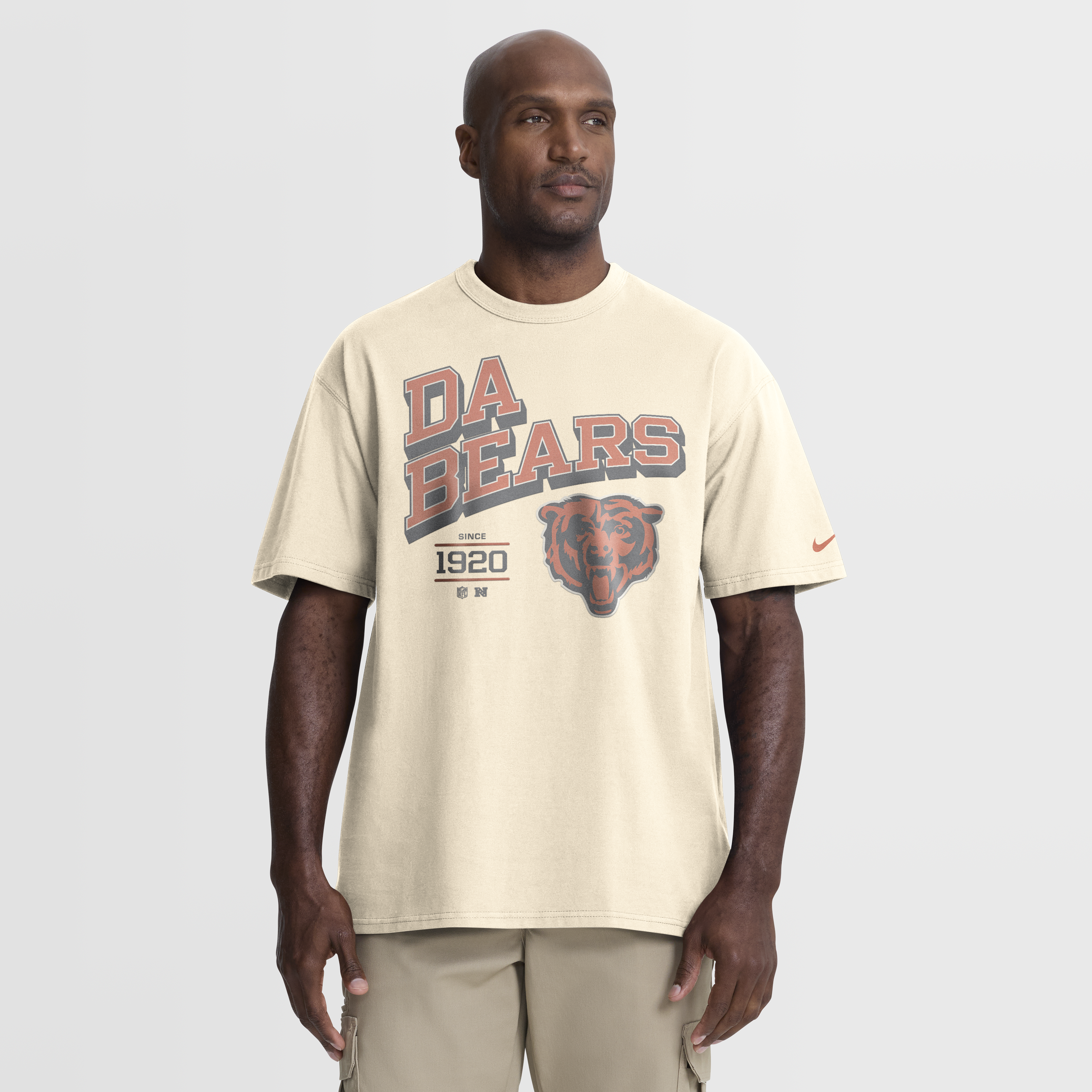 Men's Nike Natural Chicago Bears Vintage Mod Blown Away Max90 T-Shirt