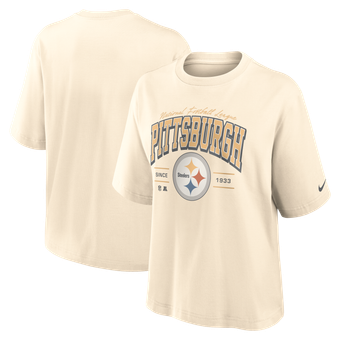 Women's Nike Cream Pittsburgh Steelers Vintage Mod Boxy T-Shirt