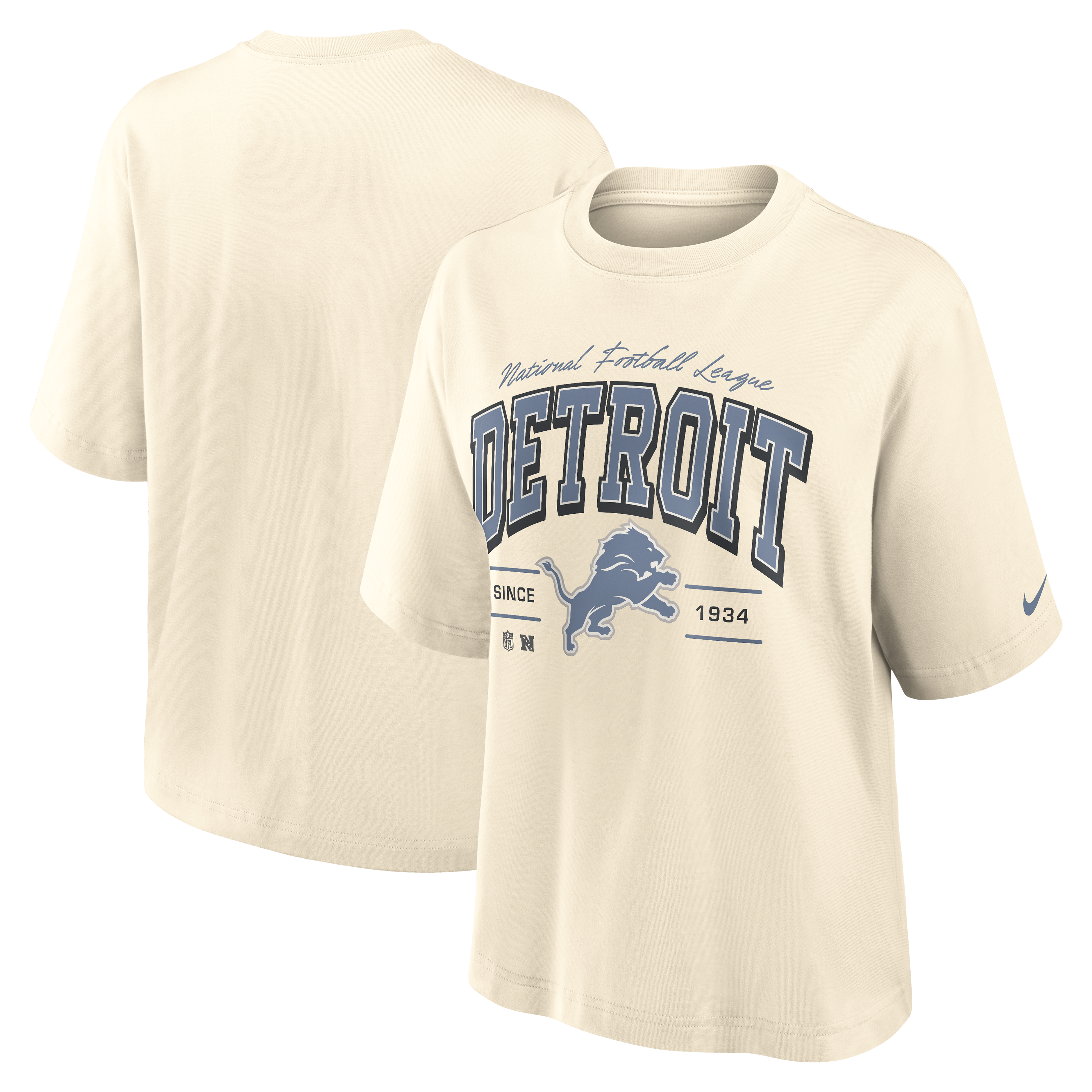 Women's Nike Cream Detroit Lions Vintage Mod Boxy T-Shirt
