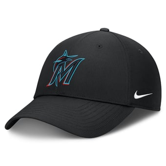 Men's Nike  Black Miami Marlins Dri-FIT Club Adjustable Hat
