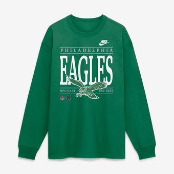 Men's Nike Kelly Green Philadelphia Eagles Red Zone Long Sleeve Max90 T-Shirt