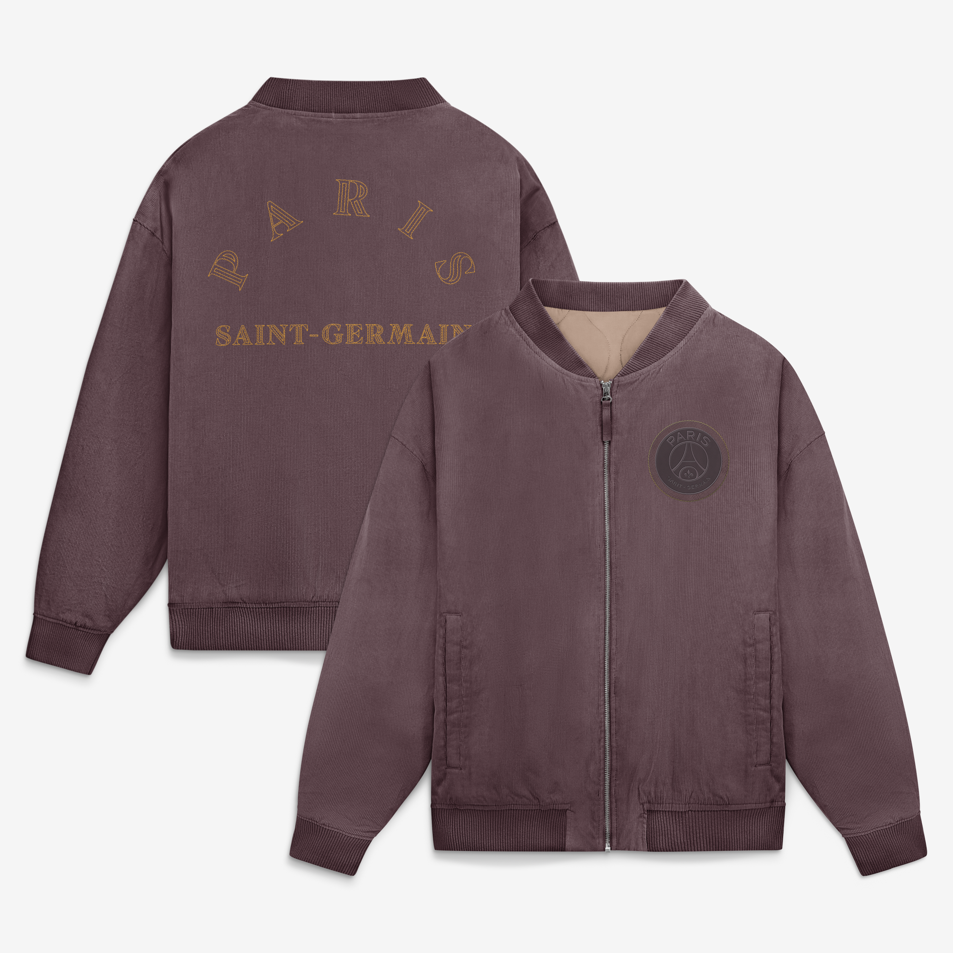 Men's Fanatics  Burgundy Paris Saint-Germain Corduroy Bomber Jacket