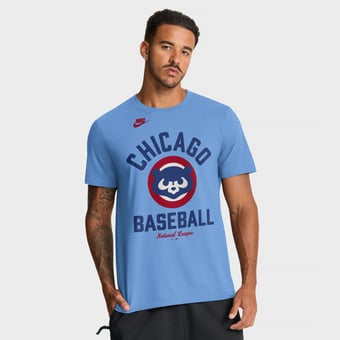 Men's Nike Light Blue Chicago Cubs Cooperstown Collection T-Shirt