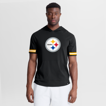 Men's Fanatics Black Pittsburgh Steelers Optimal Play Short Sleeve Hooded T-Shirt
