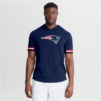 Men's Fanatics Navy New England Patriots Optimal Play Short Sleeve Hooded T-Shirt