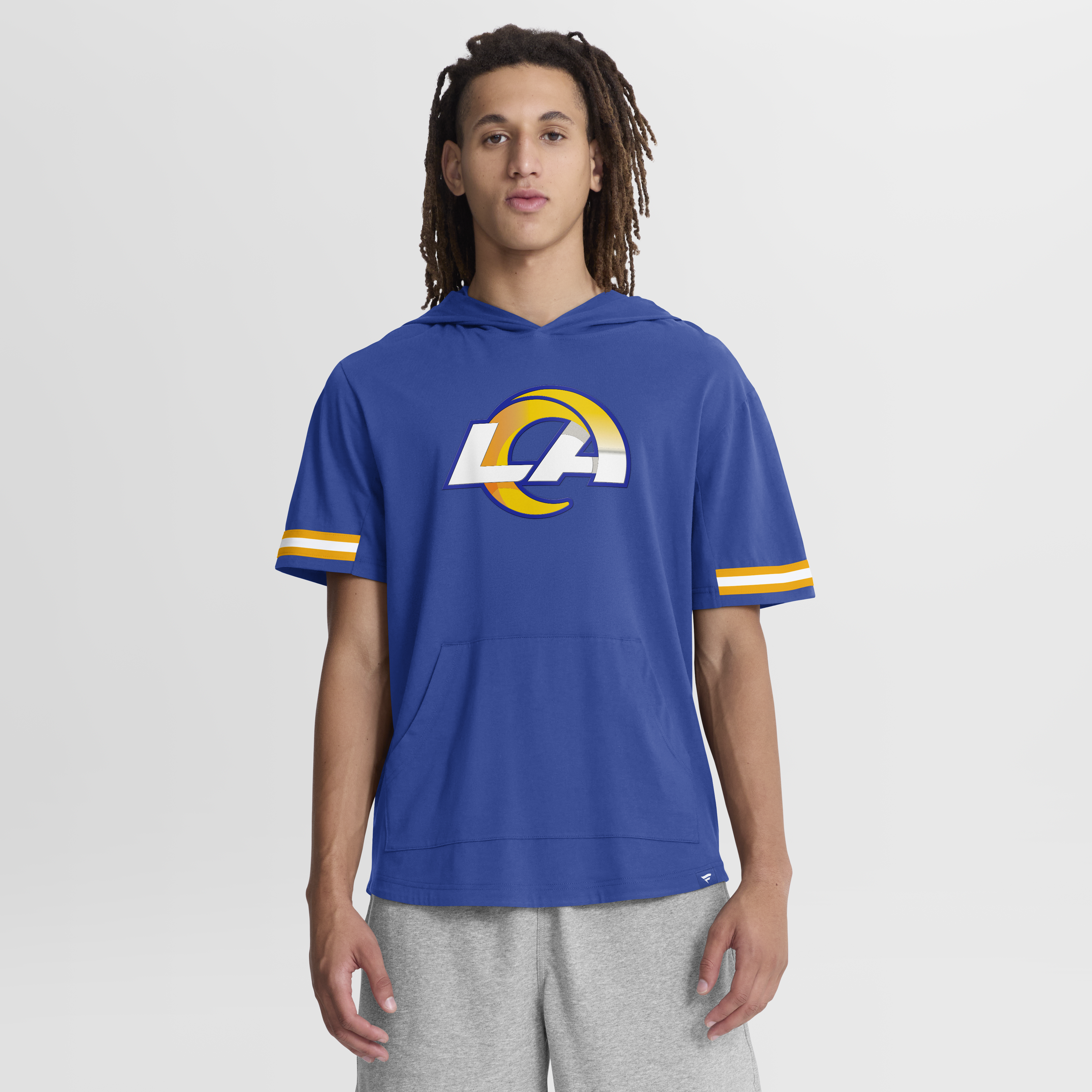 Men's Fanatics Royal Los Angeles Rams Optimal Play Short Sleeve Hooded T-Shirt