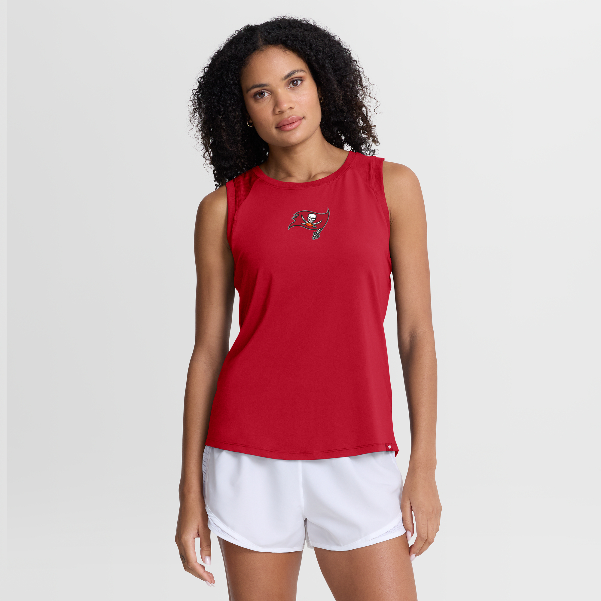 Women's Fanatics Red Tampa Bay Buccaneers Draped Mesh Back Performance Tank Top