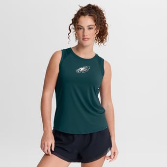 Women's Fanatics Green Philadelphia Eagles Draped Mesh Back Performance? Tank Top