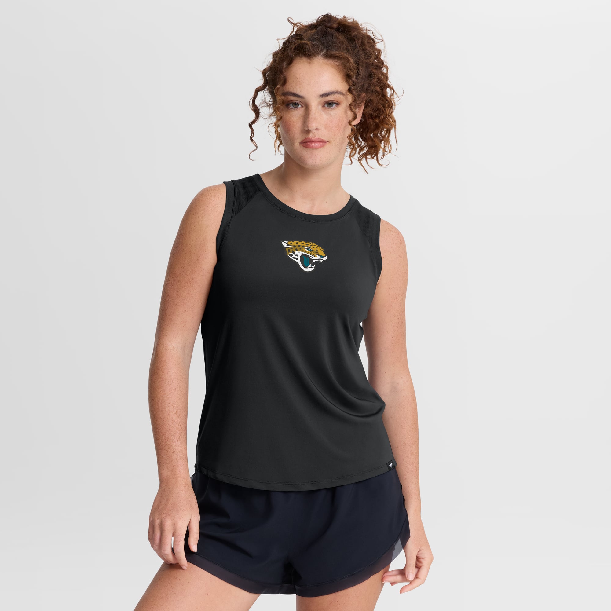 Women’s Fanatics Black Jacksonville Jaguars Draped Mesh Back Performance Tank Top