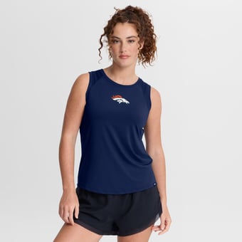 Women's Fanatics Navy Denver Broncos Draped Mesh Back Performance? Tank Top