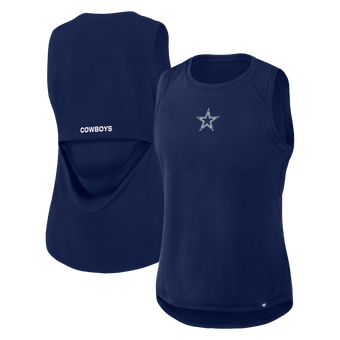 Women's Fanatics Navy Dallas Cowboys Draped Mesh Back Performance? Tank Top