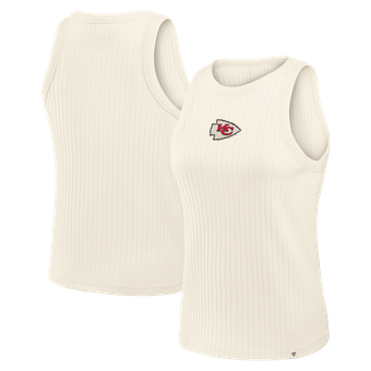 Women's Fanatics Cream Kansas City Chiefs Star Play Tri-Blend Ribbed Tank Top