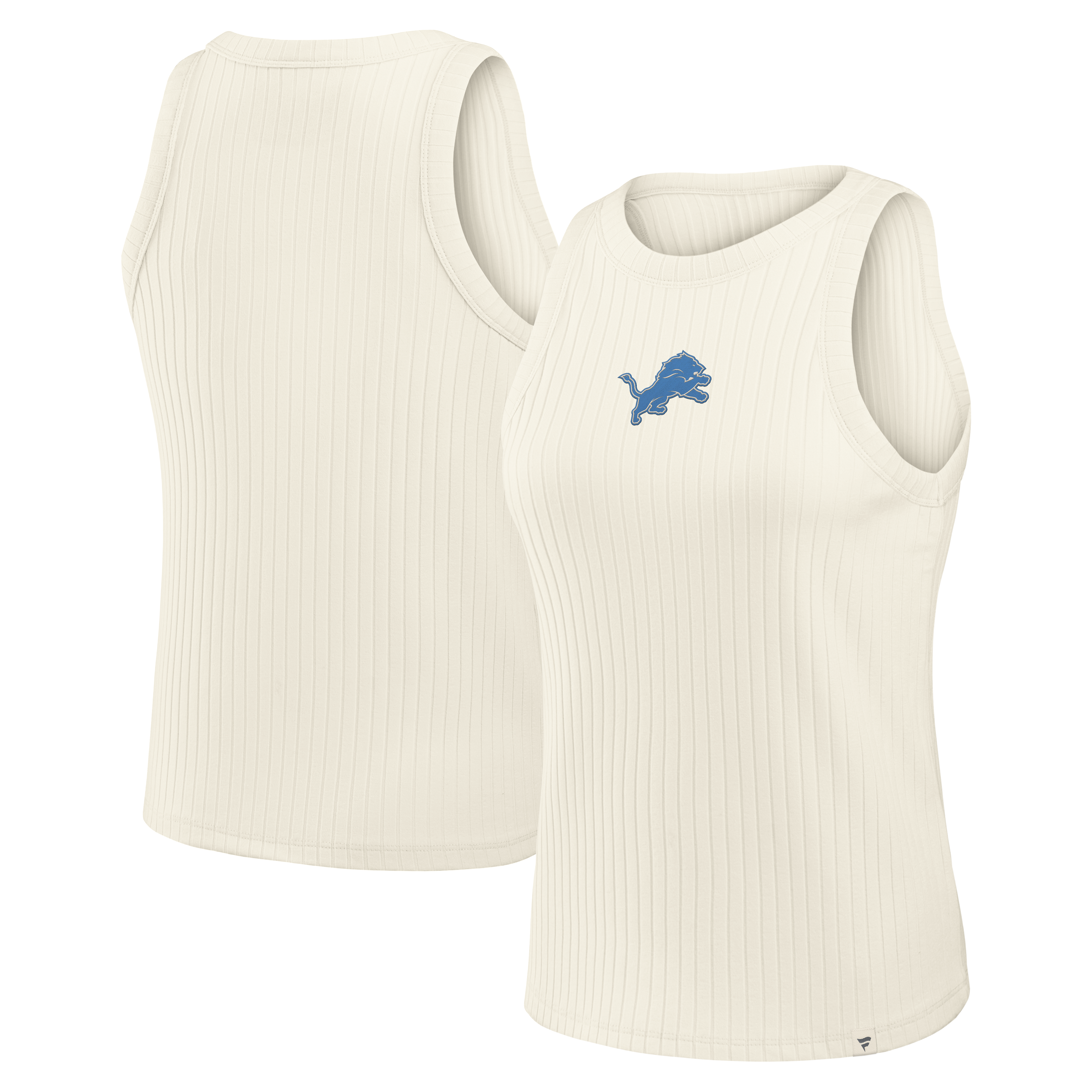 Women's Fanatics Cream Detroit Lions Star Play Tri-Blend Ribbed Tank Top