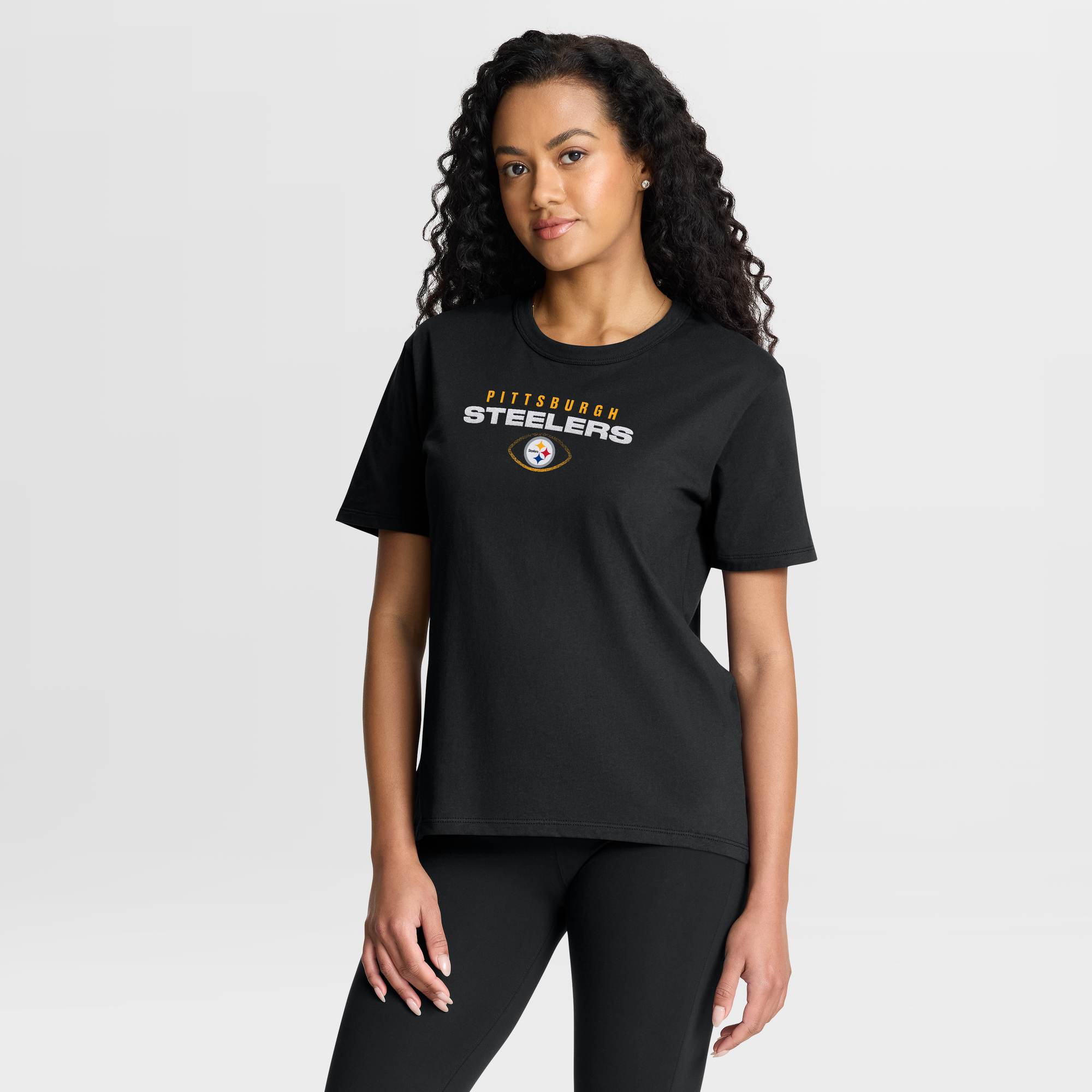Fanatics Women's Black Pittsburgh Steelers Fade Legacy T-Shirt - Black