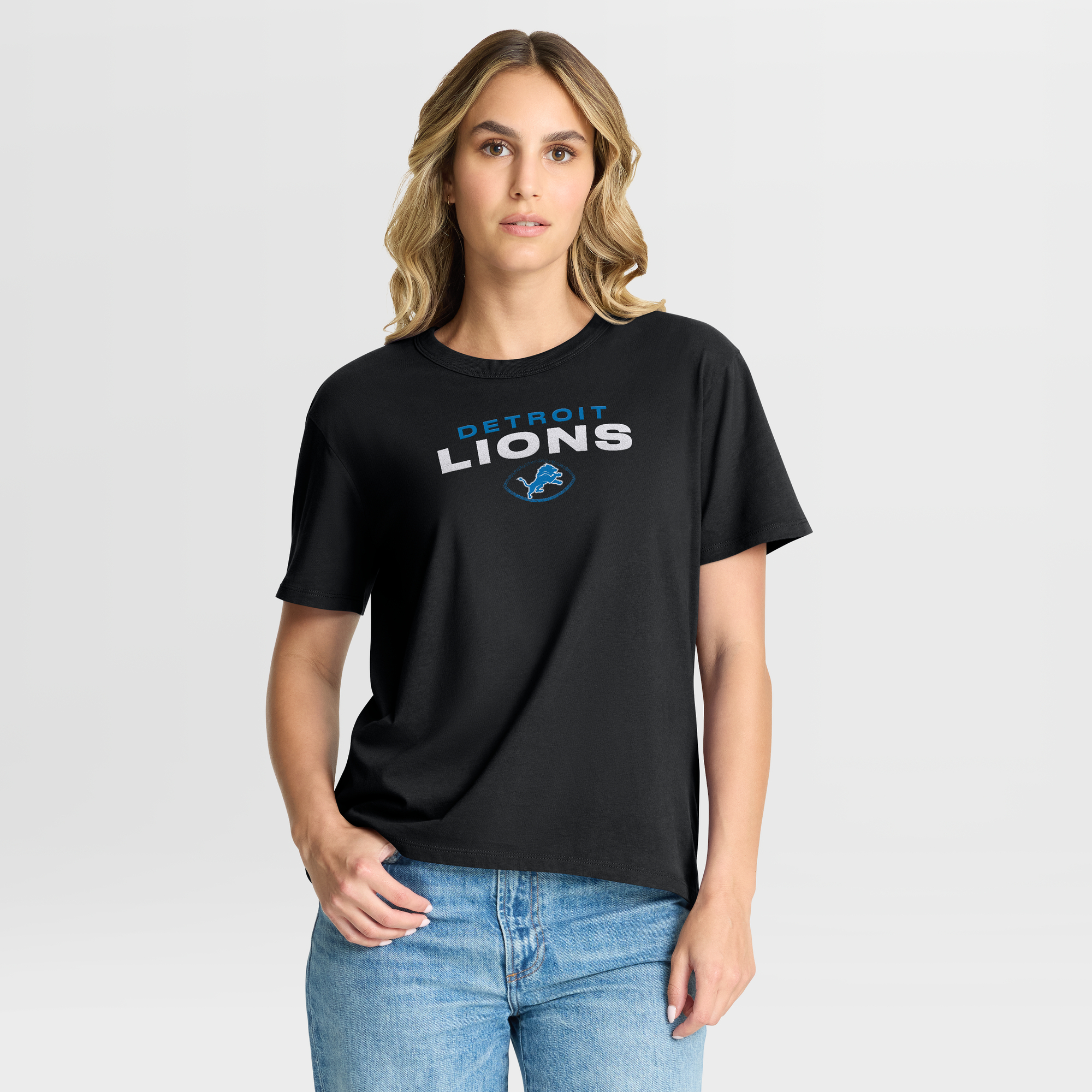 Women's Fanatics Black Detroit Lions Fade Legacy T-Shirt