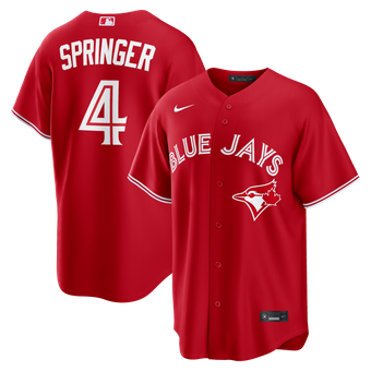 Men's Nike George Springer Red Toronto Blue Jays Canada Day Replica Jersey