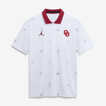 Men's Jordan Brand  White Oklahoma Sooners Vapor Pattern Dri-FIT Polo
