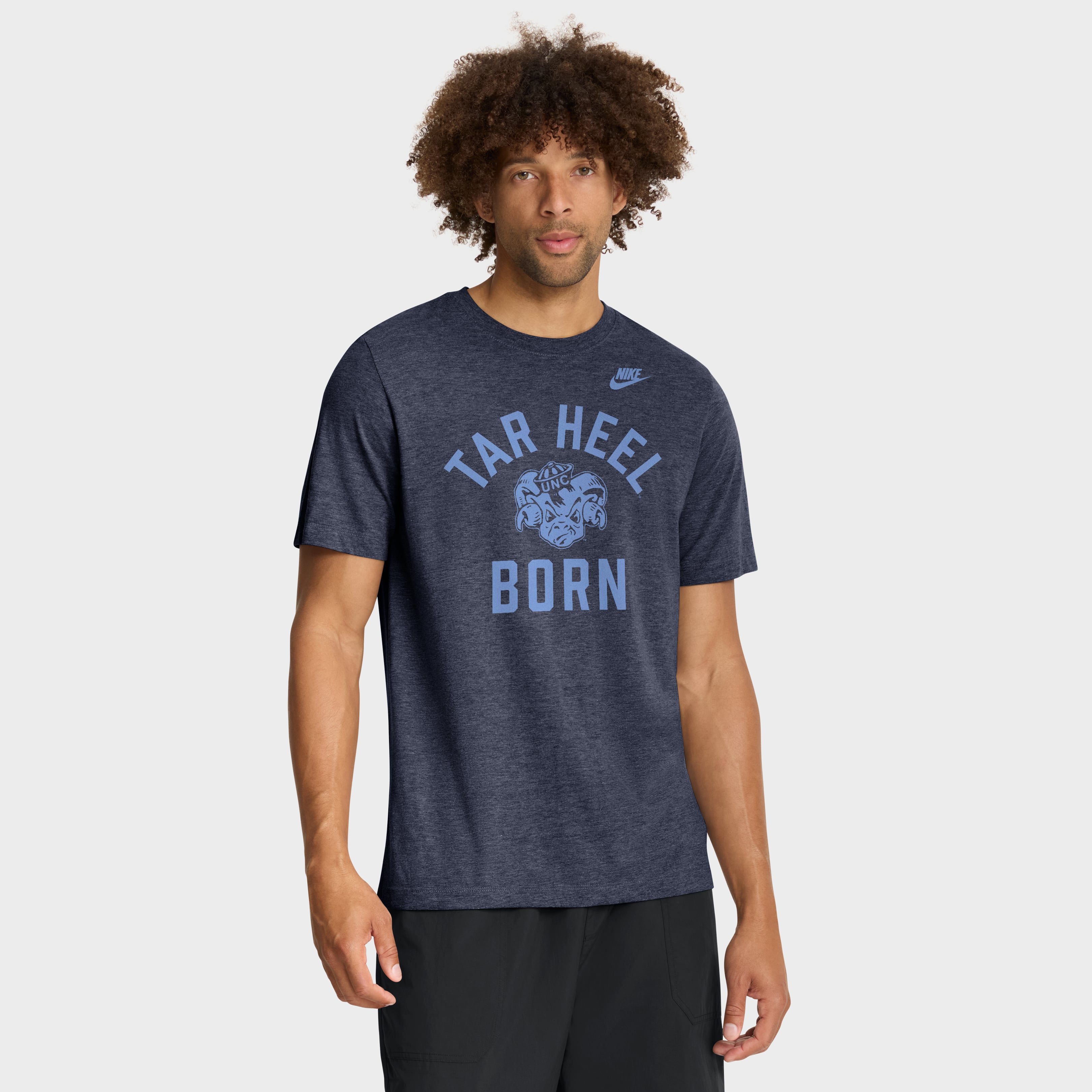 Men's Nike Heather Navy North Carolina Tar Heels Legacy Mantra Tri-Blend T-Shirt