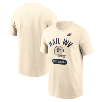 Men's Nike Natural West Virginia Mountaineers Legacy Arch Helmet T-Shirt