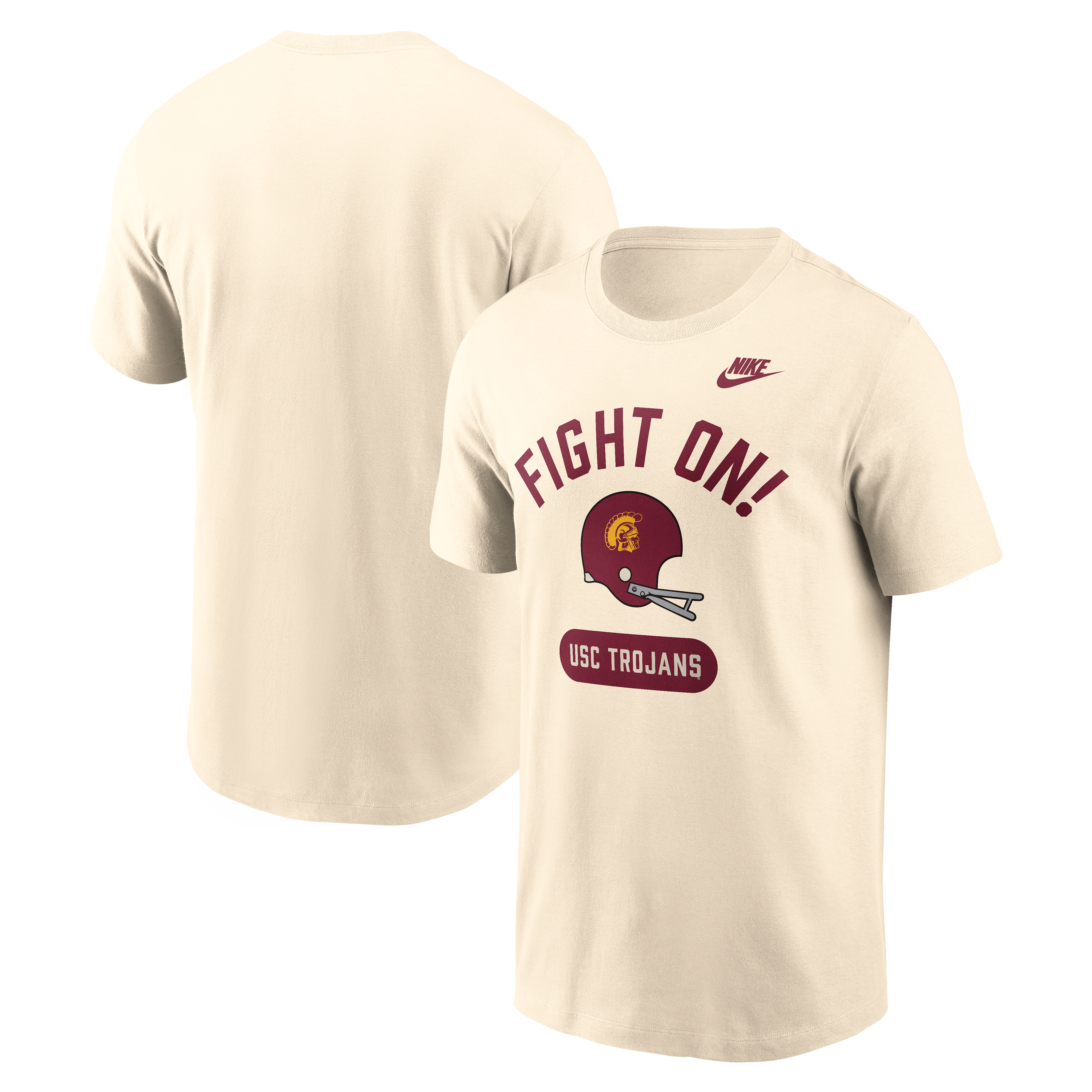 Men's Nike Natural USC Trojans Legacy Arch Helmet T-Shirt