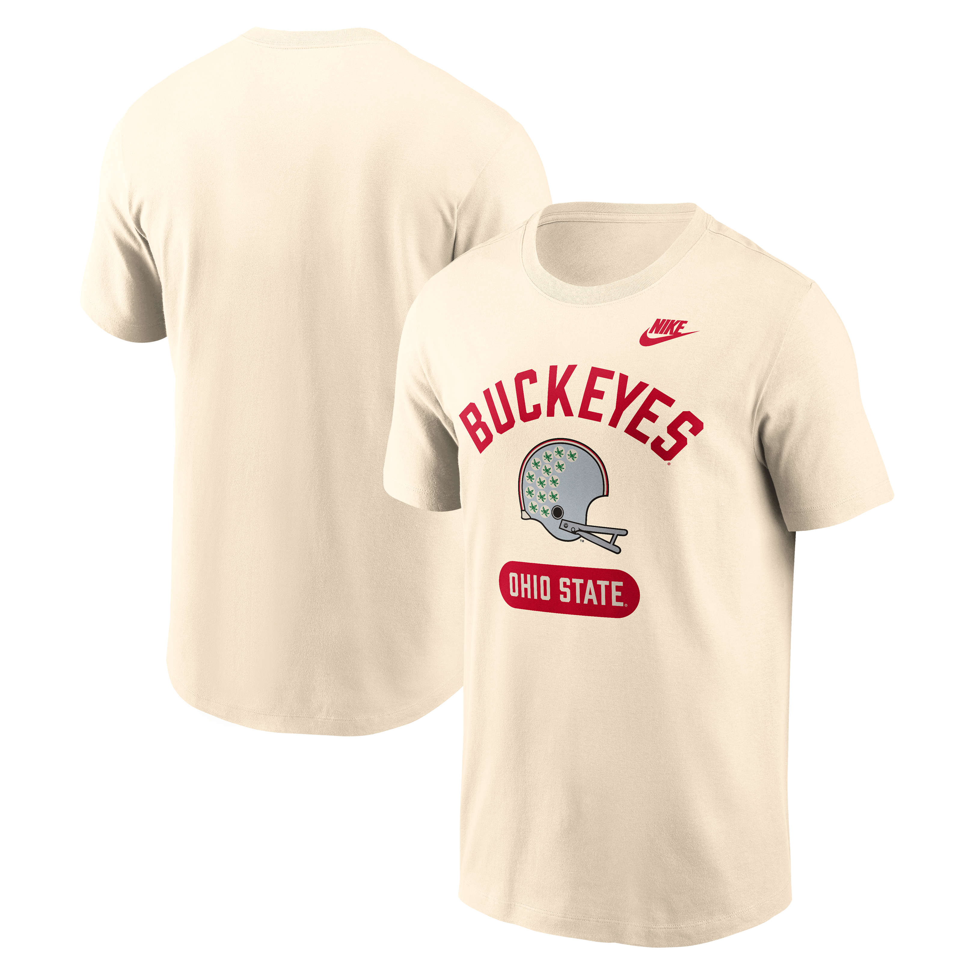 Men's Nike Natural Ohio State Buckeyes Legacy Arch Helmet T-Shirt