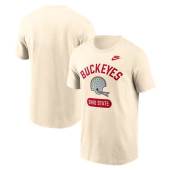 Men's Nike Natural Ohio State Buckeyes Legacy Arch Helmet T-Shirt