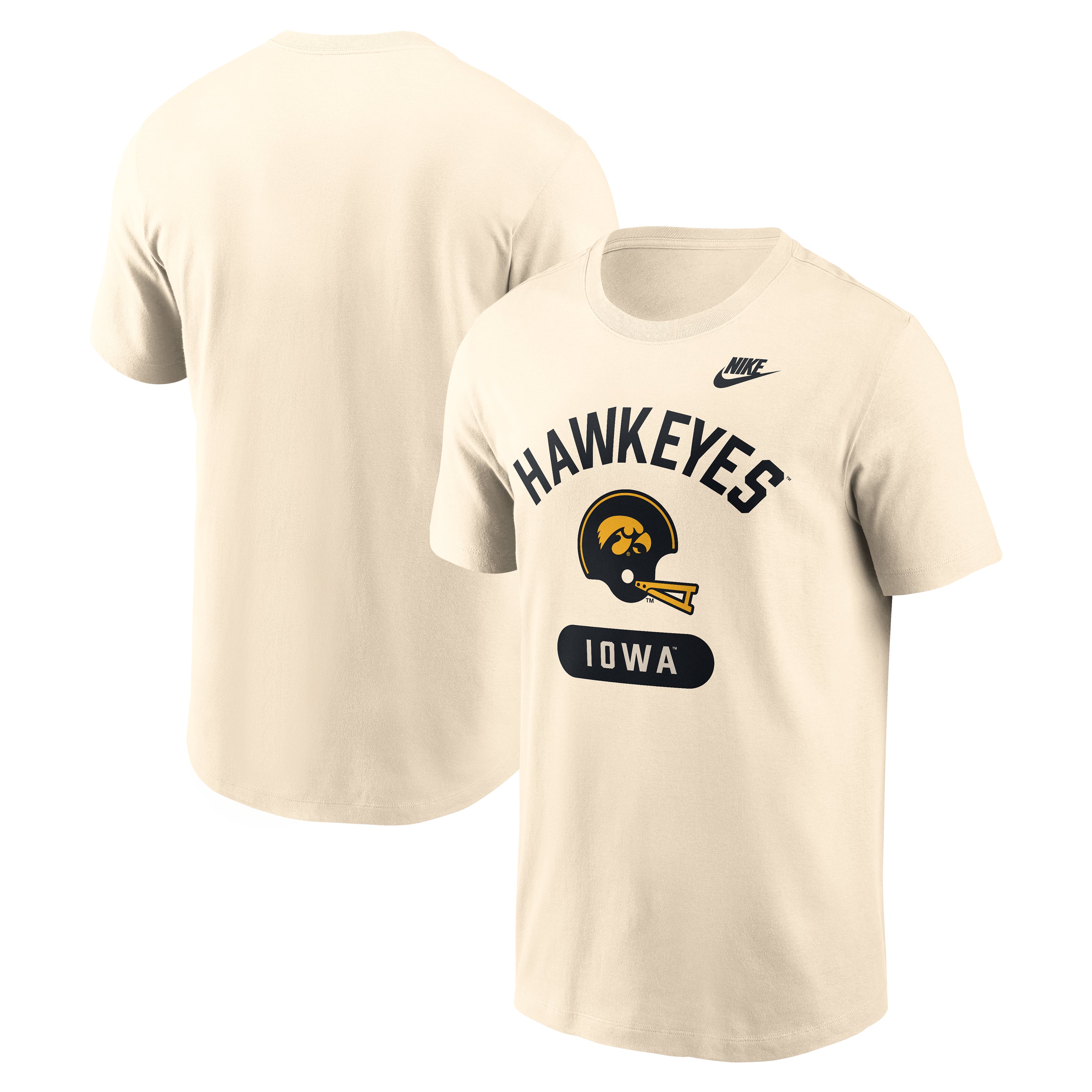 Men's Nike Natural Iowa Hawkeyes Legacy Arch Helmet T-Shirt