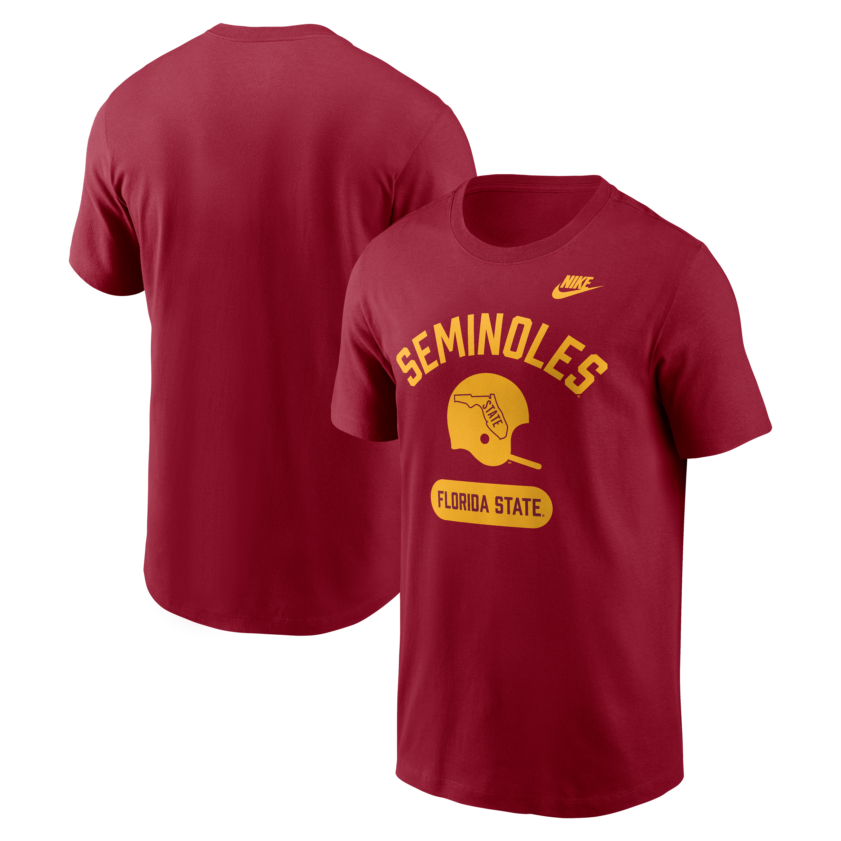 Men's Nike Garnet Florida State Seminoles Legacy Arch Helmet T-Shirt
